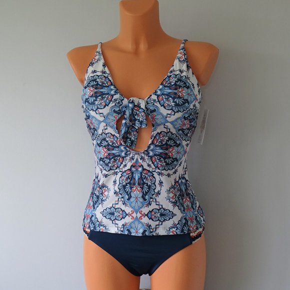 BECCA Other - Becca 2Pc Naples Tie Front Tankini Set New